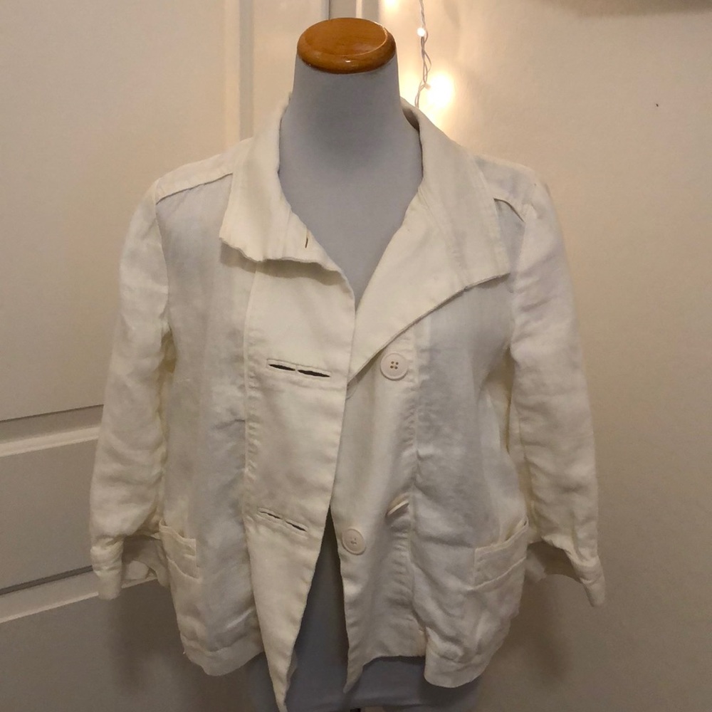 Coldwater Creek white button down jacket size S